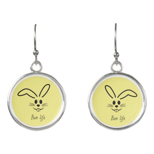 yellow Rabbit head Dangle Earrings