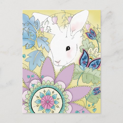 Yellow Rabbit Postcard