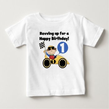 Yellow Race Car 1st Birthday T-shirts And Gifts by kids_birthdays at Zazzle
