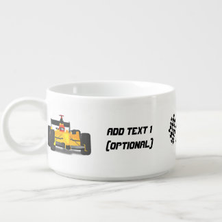Yellow Race Car and Checkered Flags Bowl