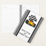 Yellow Race Car Checkered Flag Planner<br><div class="desc">* Great for coaches, sports fans and racing fans. * * Keep your day/week organized with this daily planner, available in two size options. * Resize the design to be larger or smaller! Add your text or remove the text option. * The black and white border remains as you can...</div>