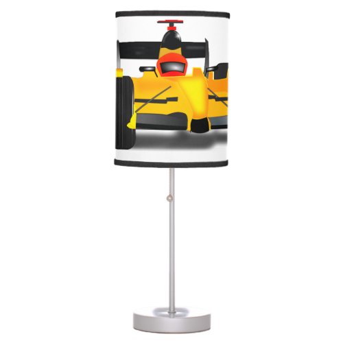 Yellow Race Car with Driver Table Lamp