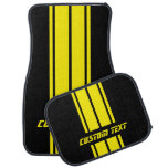 Yellow Race Double Stripes | Personalize Car Floor Mat at Zazzle