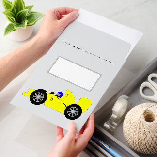 Yellow Racing Car Design Any Colour Background Envelope Mailers