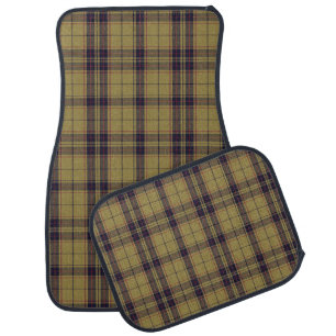 Yellow Racing Karting Tartan Checkered Car Mat