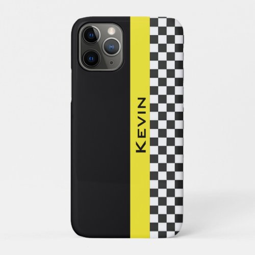 Yellow Racing Stripe Design iPhone X Case