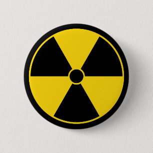 Yellow Radiation Symbol Button