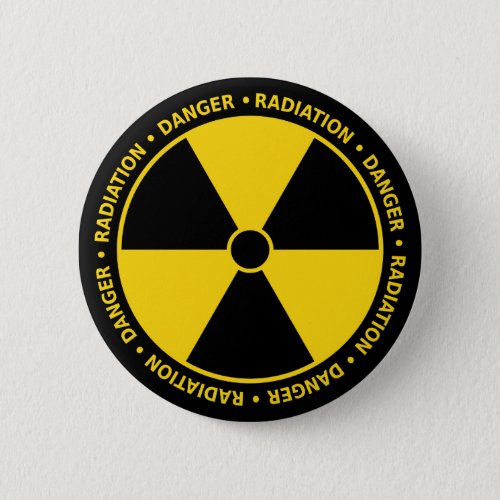 Yellow Radiation Symbol Button
