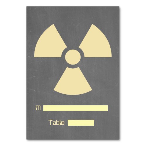 Yellow Radiation Symbol Chalkboard Place Card