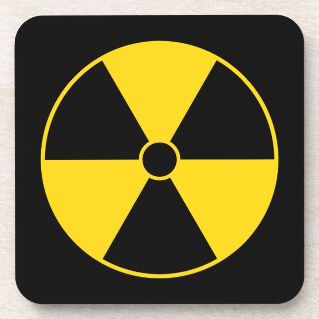 Yellow Radiation Symbol Coaster (Front)