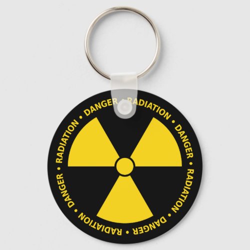 Yellow Radiation Symbol Keychain