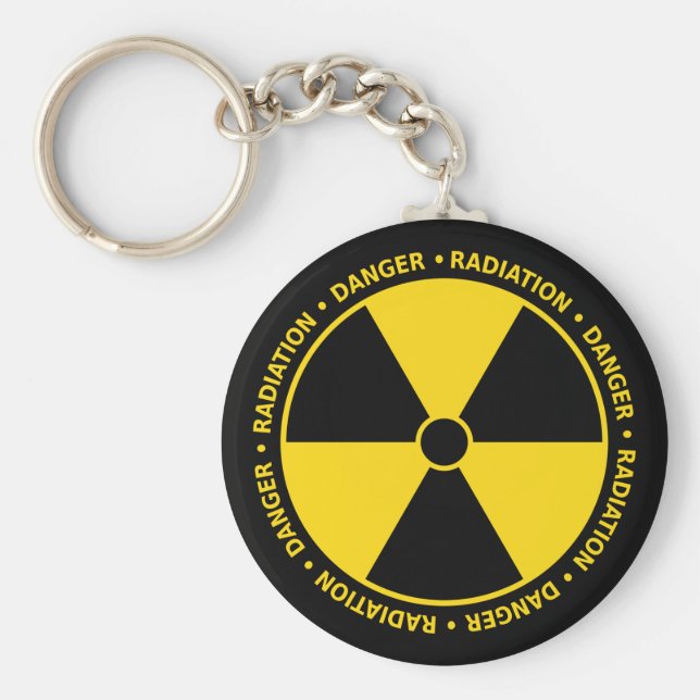 Yellow Radiation Symbol Keychain (Front)