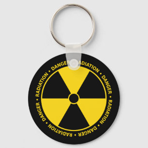 Yellow Radiation Symbol Keychain