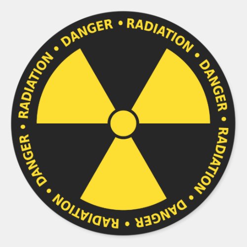 Yellow Radiation Symbol Sticker
