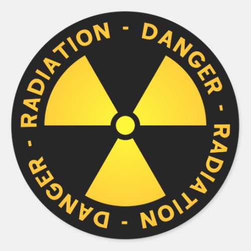Yellow Radiation Warning Classic Round Sticker