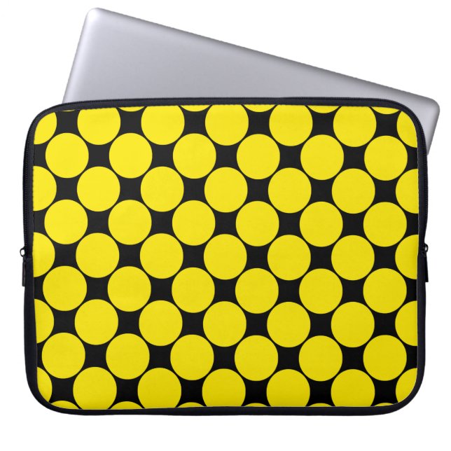 Yellow Radioactive polka dots 4. Laptop Sleeve (Front)
