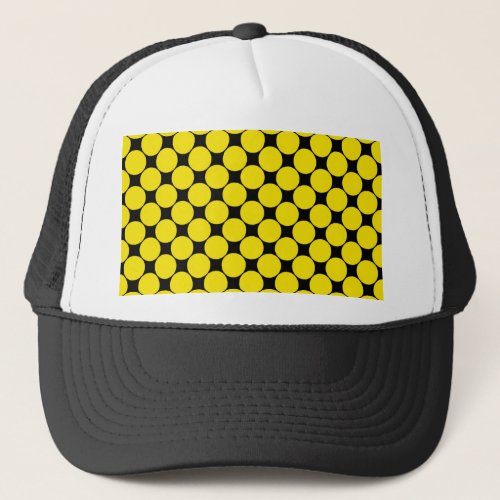 Yellow Radioactive polka dots 4 Trucker Hat