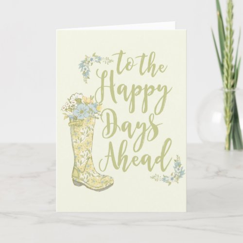 Yellow Rain Boot Bridal Shower Greeting Card