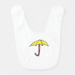 Yellow Rain Or Sunny Day Umbrella Cartoon  Bib at Zazzle