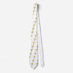 Yellow Rain or Sunny Day Umbrella Cartoon Neck Tie