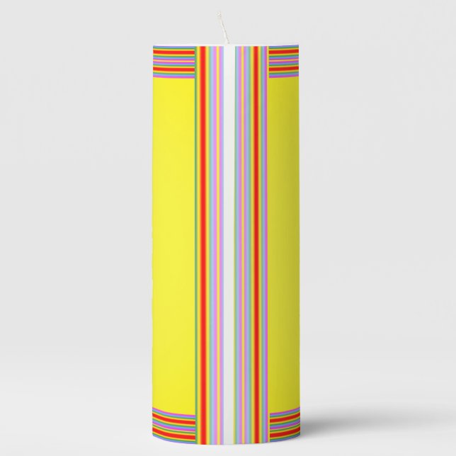 Yellow Rainbow Candle (Back)