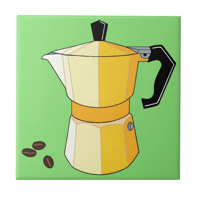 Yellow Rainbow Espresso Ceramic Tile (Front)