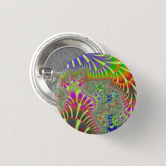 Yellow Rainbow Melt Button (Front & Back)