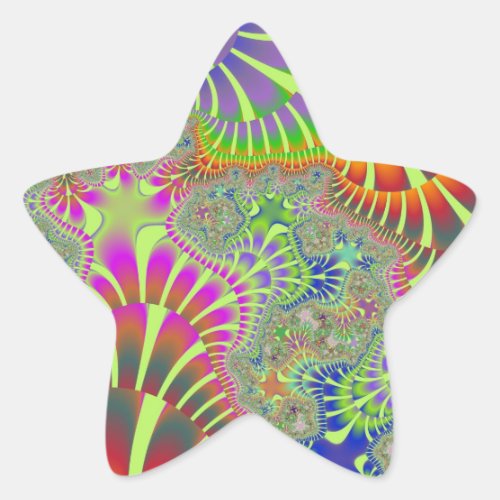 Yellow Rainbow Melt Star Sticker