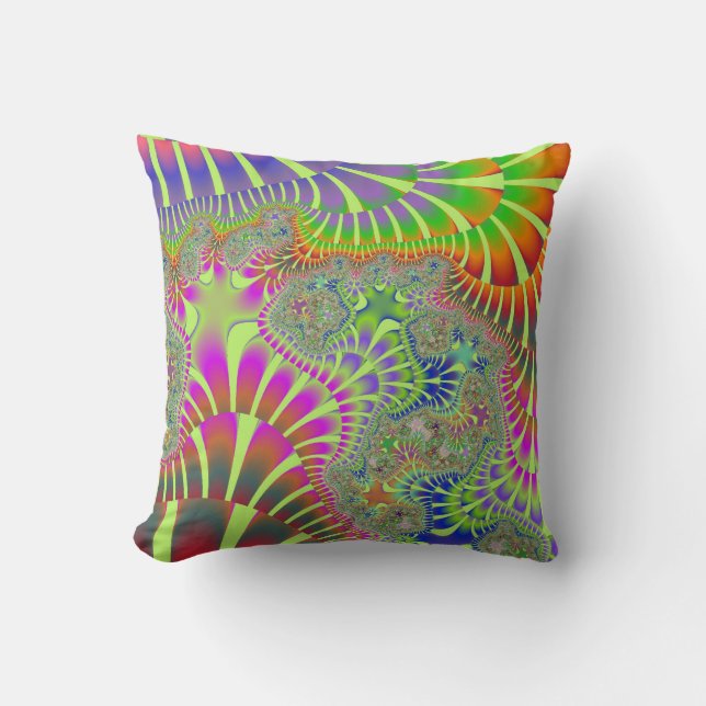 Yellow Rainbow Melt Throw Pillow (Front)