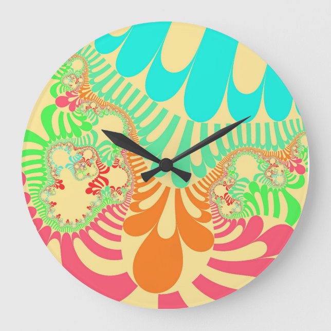 Yellow Rainbow Mod Large Clock (Front)