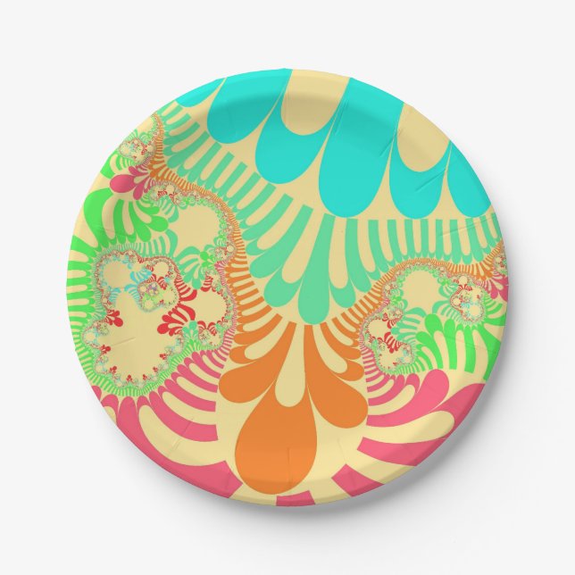 Yellow Rainbow Mod Paper Plates (Front)
