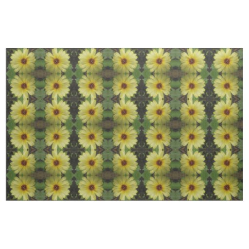 Yellow Raindrops Marigold Floral Patterned Fabric