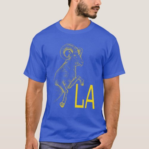 Yellow Ram LA Blue California Los Angeles Gifts T_Shirt