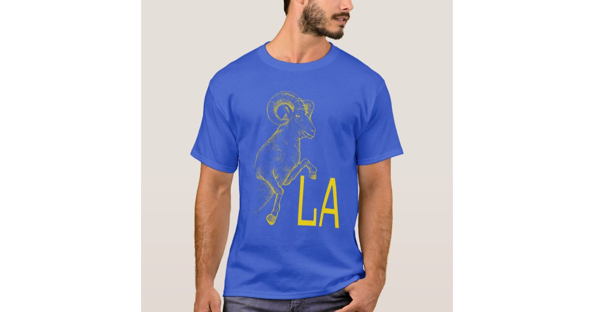 Yellow Ram LA Blue California Los Angeles Gifts T-Shirt