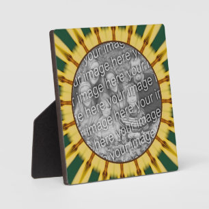 Yellow Rays Abstract Create Your Own Photo Plaque