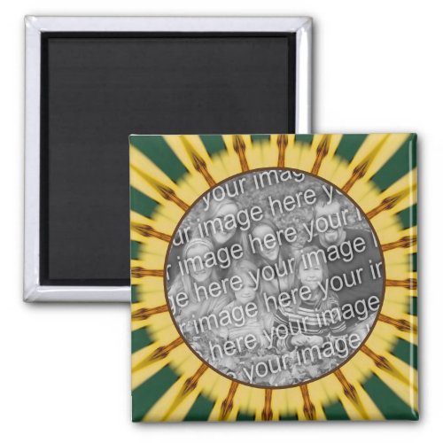Yellow Rays Abstract Frame Create Your Own Photo Magnet