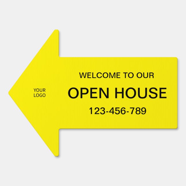 Yellow Real Estate Arrow Yard Sign (Front)