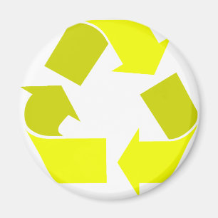 yellow recycle magnet