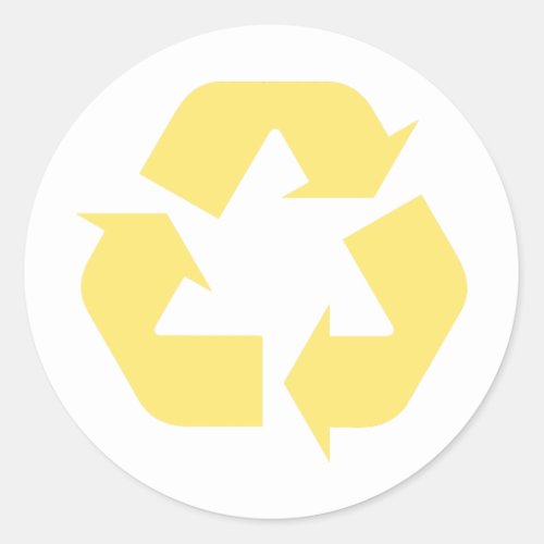 Yellow Recycle Products  Designs Classic Round Sticker