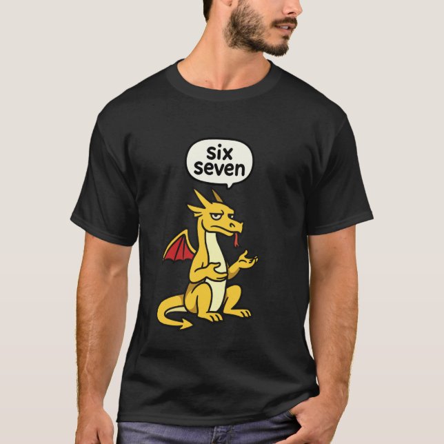 Yellow Red 67 Six Seven 6-7 Dragon - Teen Kids Bra T-Shirt (Front)