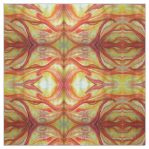 Yellow & red Abstract Art Watercolor fabric