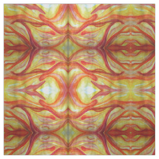 Yellow & red Abstract Art Watercolor fabric