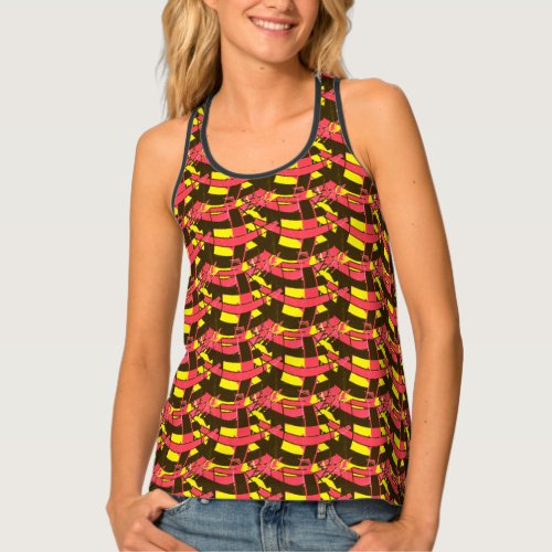 Yellow Red Abstract_ Womans Tank Top