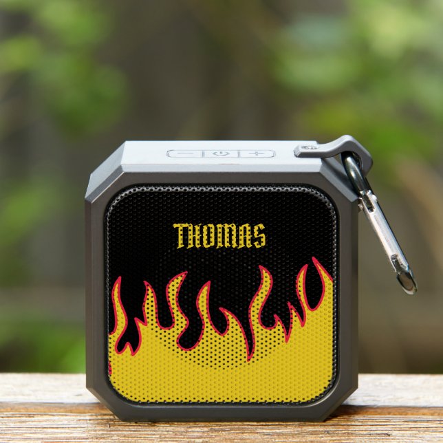 Yellow, Red and Black Flames Personalized Bluetooth Speaker (Insitu(Outdoor))