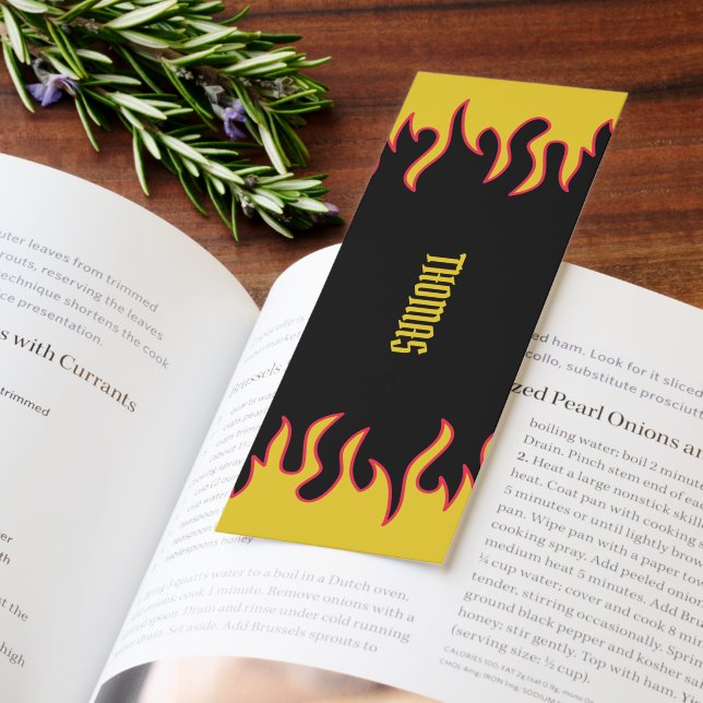 Yellow, Red and Black Flames Personalized Bookmarks (Book)