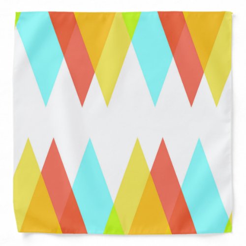 Yellow red and cadet blue triangles bandana