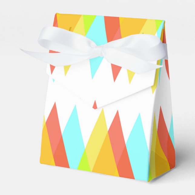 Yellow, red and cadet blue triangles favor boxes (Front Side)