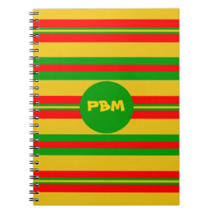 Yellow, Red and Green Benin Stripes Notebook