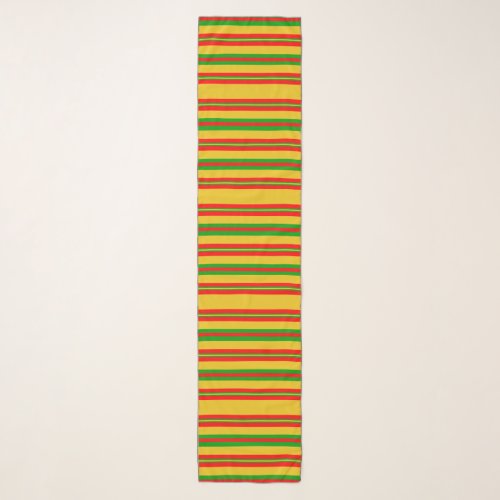 Yellow Red and Green Stripes of Benin 2 Scarf
