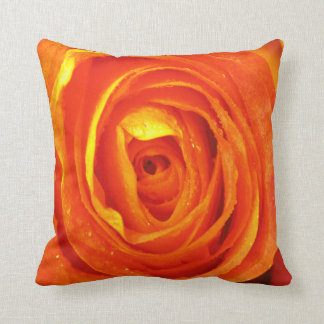 Yellow red and orange rose pillow